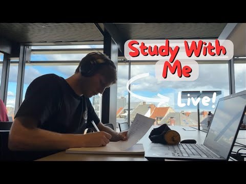 Study With Me Live | 4 Hours | Pomodoro 60-10 | Library atmosphere