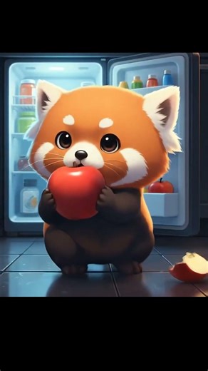 Red Panda eating apples #ZhaoDiDi #cute #apple #redpanda