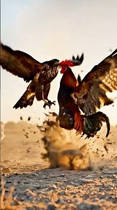 INTENSE BATTLE Fearless Rooster Fights Off Giant Hawk To Save His Family #roostervshawk #animalfight