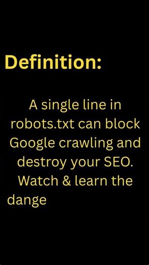 One Line in Robots.txt That Can Destroy Your SEO #facts #searchengineoptimization