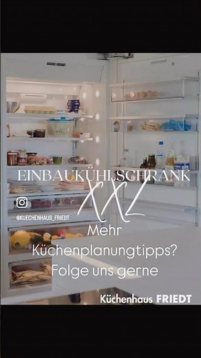 Küchenplanung XXL Einbaukühlschrank 90 cm