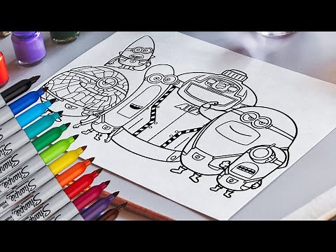 Mega Minions Coloring Page 🎨 │How To Color 🌈🖍️ │Color Stroke Art
