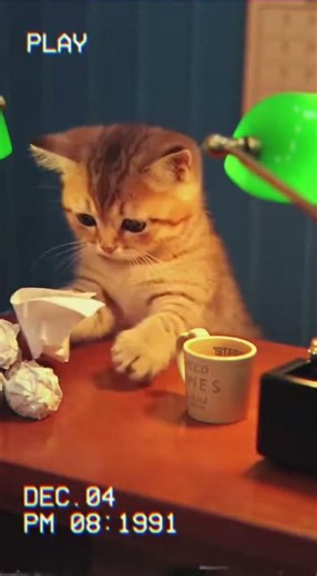 Funny Cat Typing on a Typewriter Like a Professional Writer 🐱⌨️