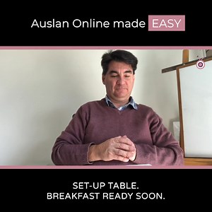 2.7K views · 52 reactions | Today, our deaf presenter shows you how to sign “Set-up table. Breakfast ready soon” from our student Wishlist videos featured inside our Members’ Club program. Remember, the key to learning how to sign is PRACTISE! 珞 Go ahead. Have fun in signing these words  | Auslan Online | Facebook