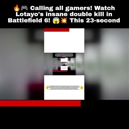 Epic Double Kill in Battlefield 6 by Lotayo in 23 Seconds!🔥🎮 #Battlefield6 #GamingHighlights