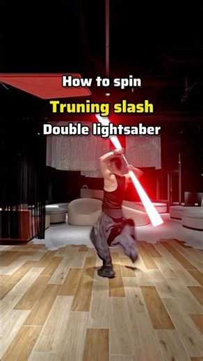 How to quick learn turning slash with double lightsabers #starwars #lightsaber #tutorial