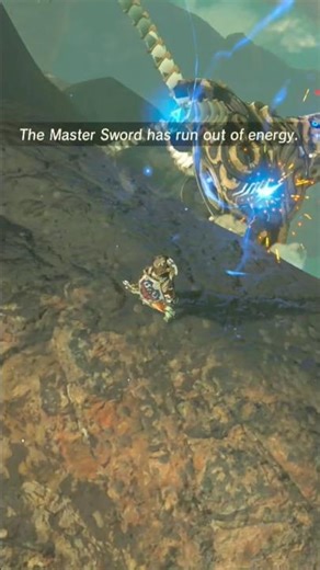 pushing a gardian of a cliff in botw #botw #zelda