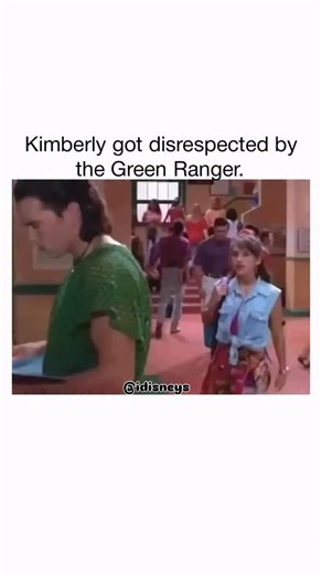 disney throwbacks on Instagram: "In this iconic scene from Mighty Morphin Power Rangers, we see a rare moment of tension between Tommy Oliver (the Green Ranger) and Kimberly Hart (the Pink Ranger). At this point in the series, Tommy is under the control of Rita Repulsa’s evil spell. This explains his uncharacteristically cold and dismissive behavior toward Kimberly, who is simply trying to check in on him after he missed a meeting. - 📺 Watch on: Disney plus #disney #disneychannel #movies #nosta