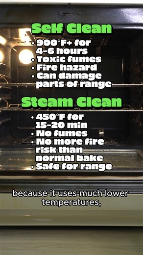 454K views · 15K reactions | Self clean is hazardous all around. Steam clean is not. Use self clean at your own risk, or you can try this safer alternative! . . . #SelfClean #SteamClean #DontUseSelfClean #Oven #Range #SelfCleaningOven #SelfCleaningRange #ApplianceRepair #WomenInTrades #Tradeswoman #CleanTok #Cleaning #CleaningHack #OvenHack | Renae the Appliance Repair Tech / renduh | Facebook