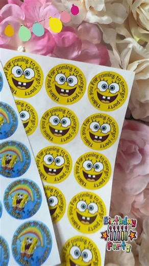 SpongeBob and Hey Duggee party stickers #fypforyou #party #stickers #spongebob #heyduggee