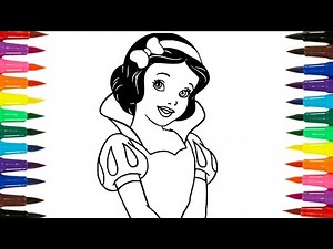 A beautiful drawing of a Disney Princess Snow White cartoon/ drawing for kids