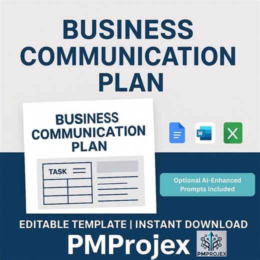 Pmprojex Business Communication Plan Template | Word, Google Docs & Excel | Ai-enhanced Strategic Framework - Etsy Australia