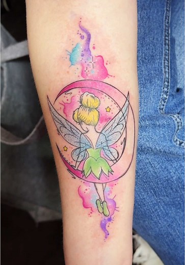 Tinkerbell Watercolour Tattoo Design for Client