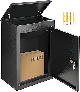 YITAHOME Wall Mount Mailboxes for Outside, 19.7x13.4x8.7 Inch Locking Mailbox, Large Capacity Lockable Mailboxes, Outside Package Delivery Box for Home, Office, School to Collect Package and Mail