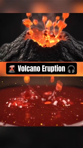 ​🌋 ASMR of a Volcano Eruption into Slime! #Satisfying#ASMR #3dsounds Sounds #Slime