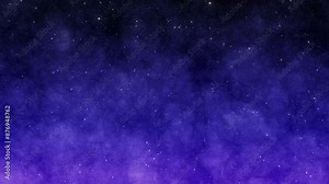 Animated dark night sky background with glowing stars. The milky way moving across the night sky.