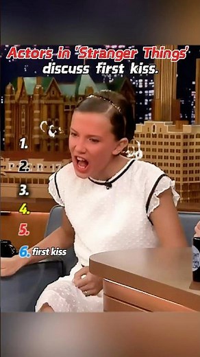 Actors in 'Stranger Things' discuss first kiss.#strangerthings#finnwolfhard#milliebobbybrown#firstk