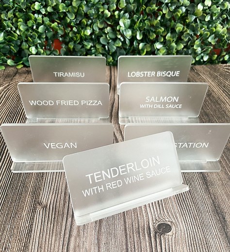 Acrylic Food Labels, Party and Event Decor, Party Buffet Signs, Event Planning, Food Signs,wedding Planning ,catering - Etsy