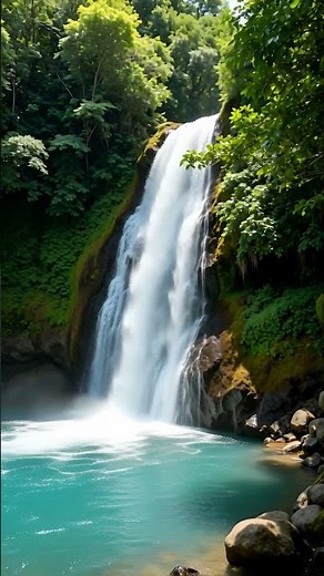 Tropical Waterfall & Lagoon