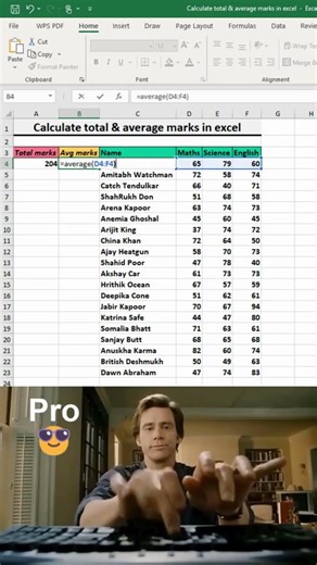 Excel Average & Total Trick 📊 | Beginner vs Pro 🔥