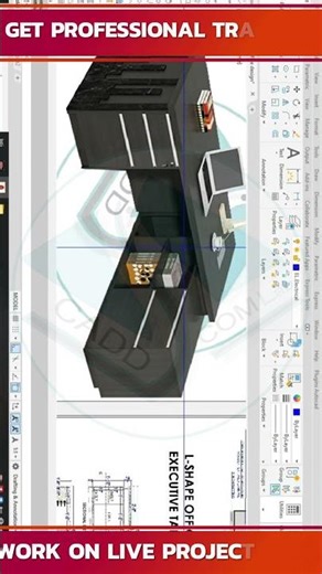 Class 8 Office Executive Table Design In Autocad 2020 With Details Furniture Design#InteriorDesign