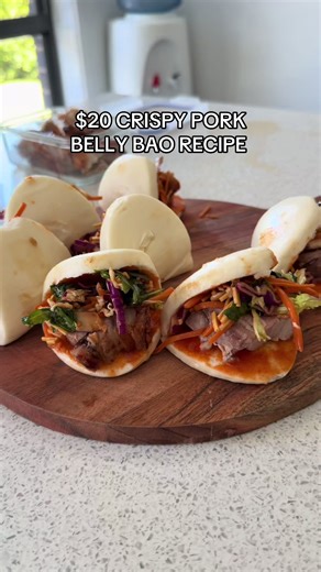 Crispy Pork Belly Bao Recipe with Homemade Sriracha Honey Sauce