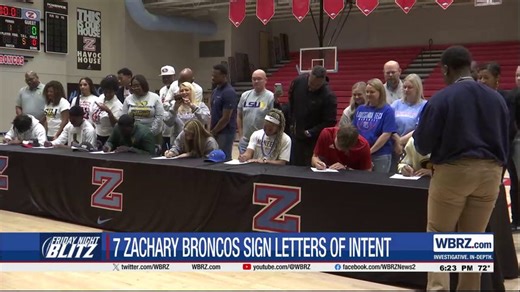 Seven Zachary athletes sign to play college sports