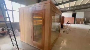 Modern Design Outdoor Wooden Dry Steam Sauna Shower Combo Outdoor Sauna Cabin