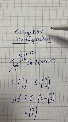 Ortsvektor und Richtungsvektor in der Analytischen Geometrie