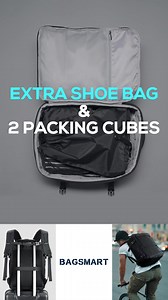 1K views · 3.5K reactions | TSA-approved super large 40L expandable carry-on backpack, one bag, holds all! Come with free clothing bag and shoe bag that keeps your stuff clean and organized. | Bagsmart | Facebook