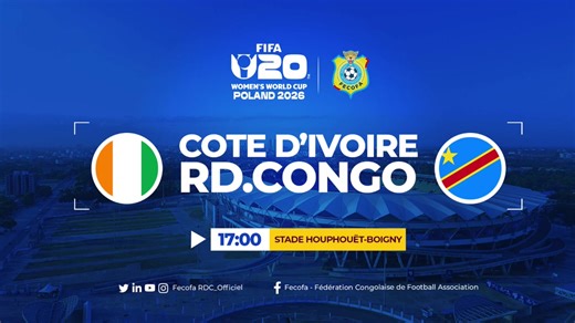 Éliminatoires de la Coupe du Monde Féminine U20 de la FIFA – Pologne 2026 3ᵉ tour : 2ème Mi-Temps: Côte d'Ivoire vs RDC | Équipe Nationale de Football Dames de la RDC