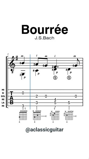 🎼 J.S. Bach - Bourrée ♫ [#classicalguitar #bach #guitarra ]