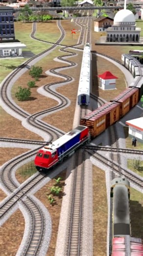 Kereta Api Melintasi Rel Tikungan Berliku Persilangan #train #railway #indianrailways #railroad