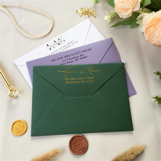 Printed Envelopes With Custom Fonts, Premium Colored Wedding Envelopes With Guest Recipient Addresses - Etsy