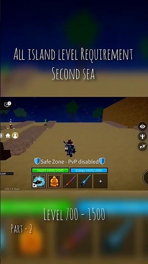All Second Sea Island Level Requirements in Blox Fruits (Complete Guide!) 🌊🔥 #roblox #bloxfruit