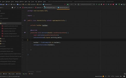 安卓开发，顶部切换栏Android Studio Tutorial, Material Design Components, Tab Layout