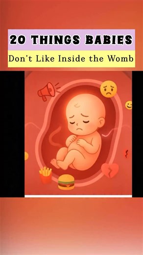 ✅ Studies also link loud noises, overheating, poor nutrition, smoking, and alcohol exposure to measurable changes in fetal movement, growth, and nervous system behavior. What babies don’t like in the womb ? 1. Maternal Stress Hormones 2. Sudden Loud Noises 3. Long Gaps Without Food 4. Dehydration 5. Smoking & Passive Smoke 6. Excess Caffeine 7. Alcohol Exposure 8. High Maternal Fever 9. Poor Sleep Quality 10. Back-Sleeping Late Pregnancy 11. Junk-Dominant Diet 12. Constant Negative Emotions 13. 