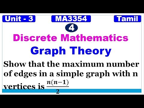 Discrete Maths|GraphTheory|The maximum number of edges in a simple graph with n vertices is n(n−1)/2