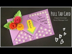 Pull Tab Card Origami Envelope Card | Birthday Card | Letter Folding Origami | DIY Greeting Card