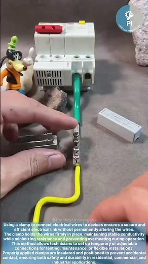 Using a clamp to connect electrical wire to devices. #tools #electricalwork