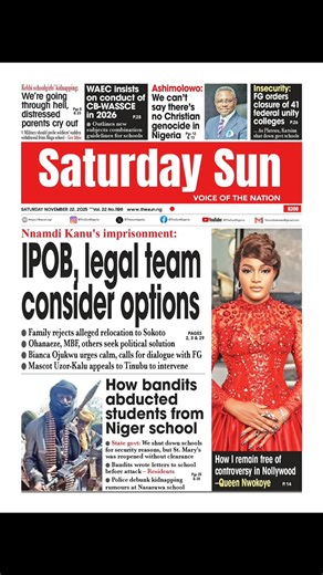 20K views · 54 reactions | Nigerian Newspaper Headlines Today Saturday, 22nd November, 2025. Punch Newspapers Nigerian Tribune Daily Trust Vanguard News Guardian Nigeria Leadership News thisdaylive.com The Sun Nigeria | Comr. Efficacy | Facebook