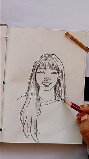 lisa pencil drawing easy step✨✨✨
