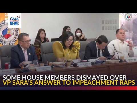 Some House members dismayed over VP Sara's answer to impeachment raps | GMA Integrated News