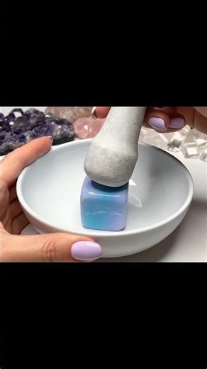 Soft Pastel Crushing: Blue Crystal ASMR