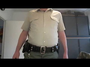 Police leather duty belt (Sam Browne) with ranger/nature guide uniform