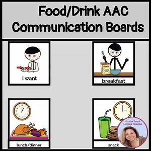No Print AAC Food and Drink Communication Boards