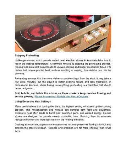 Common Mistakes to Avoid When Using Electric Stoves