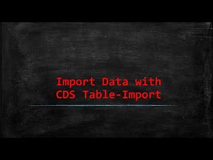 63 Import Data with CDS Table Import