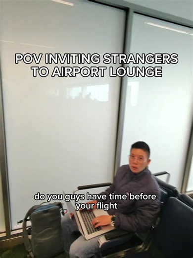 The first people to say yes in PDX since I started 🤣 #airportlounge #invitingstrangers #pdx #portland #pov