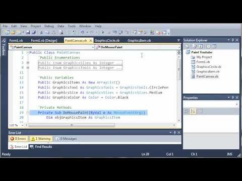 Visual Basic Tutorial - 172 - Paint Part 5 Finishing PaintCanvas